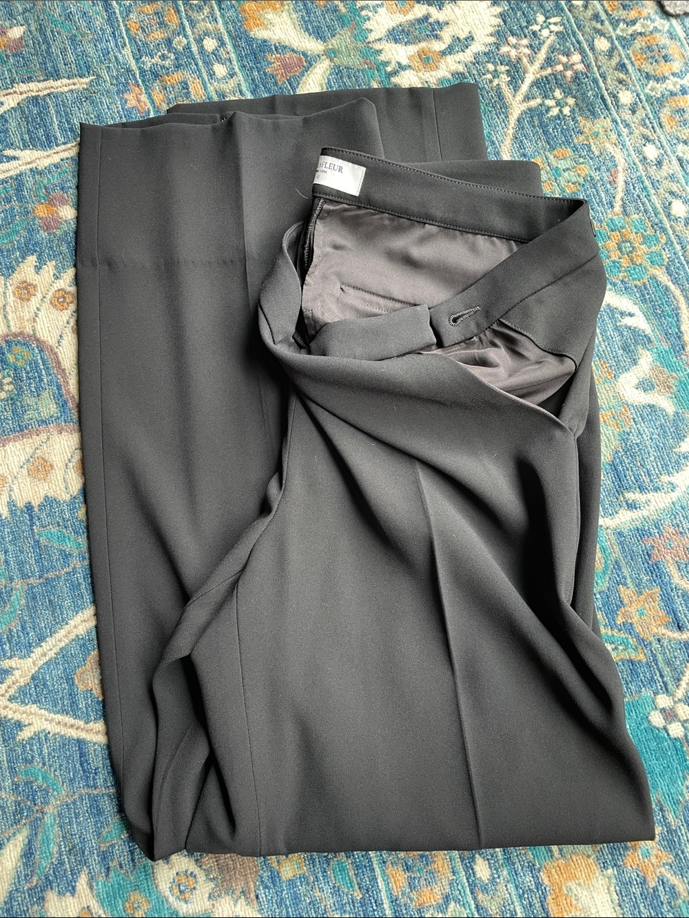 MM.LaFleur Black Straight-Leg Dress Pants